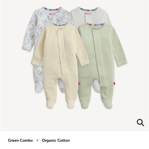 Magnetic 4-Pack Footie – Magnetic Me- Green Combo- organic cotton