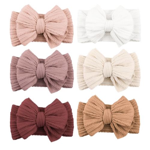 Niceye Handmade Baby Headbands Soft Stretchy Nylon Hair Bands with Bows for Newborn Infant Baby Toddler Girls