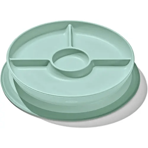 OXO Tot Stick and Stay Suction Divided Plate - Opal
