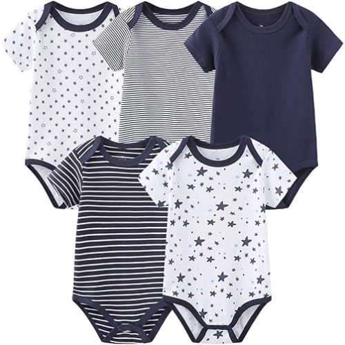 Baby Bodysuit Short Sleeve One-Piece Newborn Baby Clothes for Baby Boy and Girls