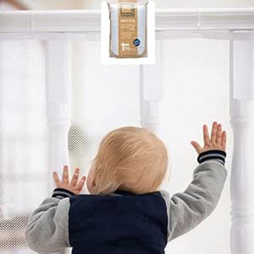 Amazon.com: RovingCove Stair Banister Guard 10ft x 3ft, Railing Safety Net for Baby Proofing, Child Safety Gate Cover, Balcony Mesh Netting, Pearl White : Baby