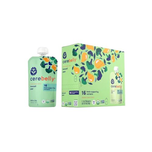 Cerebelly Organic Broccoli Pear Baby Food Pouch - 6pk/24oz