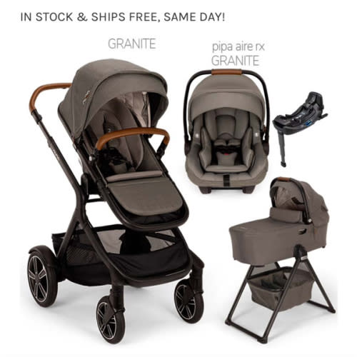 Nuna® DEMI™ Next + PIPA Aire RX + Bassinet + Rider Board (color: granite)