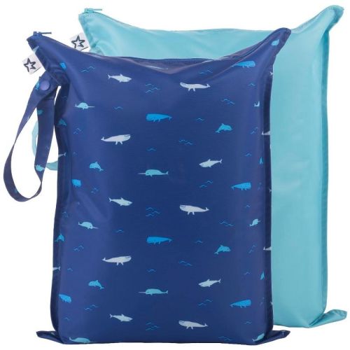 Tiny Twinkle Mess-proof Waterproof Washable Baby/toddler Wet Bags For Diapers, Swimsuits And Travel (pink, Brown Checkers)