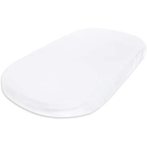 Burt's Bees Baby - Bassinet Sheet, Fitted Unisex Boy Girl 100% Organic Jersey Cotton Bassinet Sheet for Standard Bassinet Mattress (Cloud White)