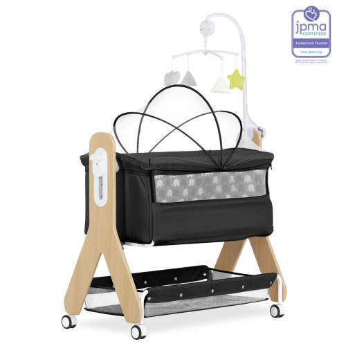 Dream On Me Horton Bassinet & Bedside Sleeper in Black