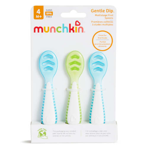 Munchkin Gentle Dip™ Multistage First Spoons - Green/Blue