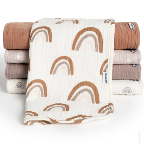 5-Pack Baby Girls Rainbow Muslin Burp Cloths – Gerber Childrenswear