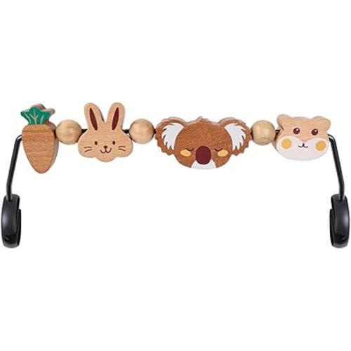 BEBOAN Baby Bjorn Bouncer Toy Bar - Toy Bar for Soft & Bliss Baby Bouncer, 360°Rotating Natural Wooden Toys, Easy to Attach/Remove Exciting Design for Curious Babies(Cute Animals)