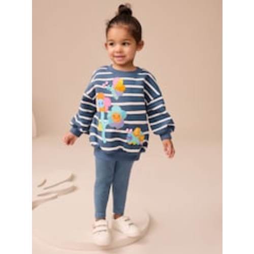 Buy Navy Stripe Characters Sweatshirt and Leggings Set - 18Mo