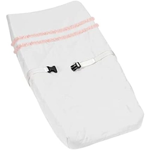 Sweet Jojo Designs Boho Bohemian Girl Baby Nursery Changing Pad Cover - Blush Pink and White Farmhouse Shabby Chic Designer Modern Minimalist Tuft Tufted Cotton