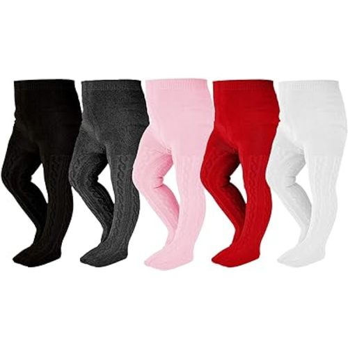 EPEIUS Baby Girl Tights Thick Cable Knit Leggings Stockings Cotton Pantyhose for Newborn Infant Toddler 3/4/5/6 Pack