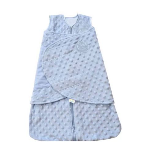 Halo Sleepsack Swaddle Wrap Plushy Dot Velboa - Blue S