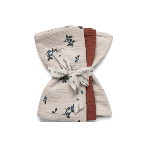 Muslin Burp Cloths 3 Pack | Blueberry
