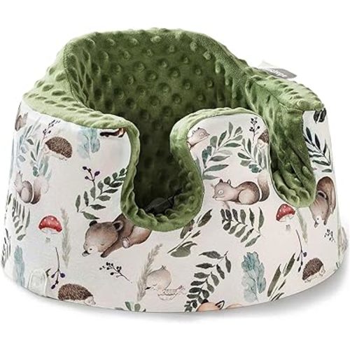 Seat Cover Compatible with Bumbo Seat and Nuby Seat, Breathable Baby Seat Cover,Soft Floor Seat Cover for Baby Girl Boy, Anti-Slip, Cover Only, Forest