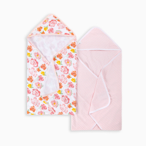 Ogranic Hooded Towels (2-Pack) - Rosy Spring