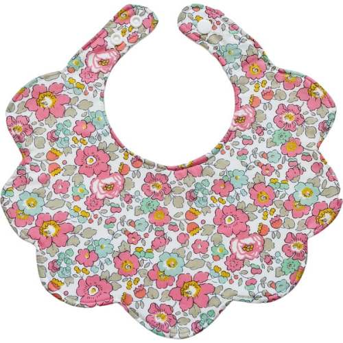 Liberty of London Scallop Baby Dribble Bib, Betsy Light Pink - My Little Shop UK | Maisonette