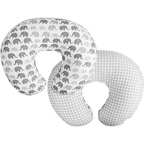 Boppy Nursing Pillow Quick-Dry Gray Elephant Cover - Fits Original Boppy, for Breastfeeding and Bottle Feeding