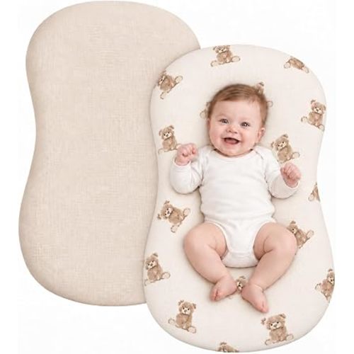 Organic Muslin Baby Lounger Covers 2 Pack, Covers Only 30.7" x 20"