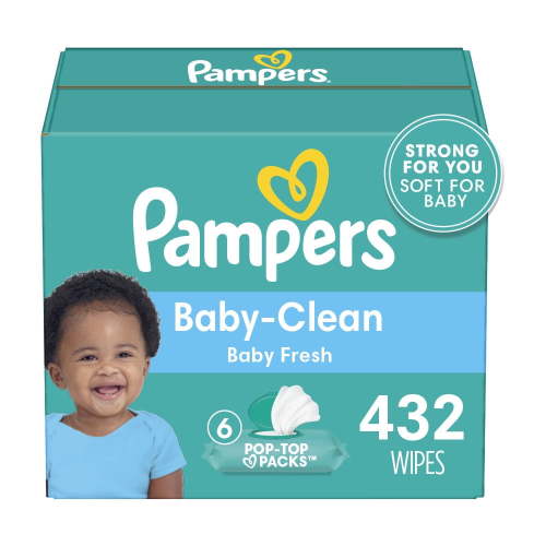 Pampers Baby Clean Wipes Baby Fresh Scented 6X Pop-Top Packs 432 Count