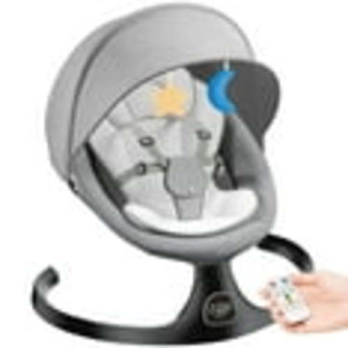 Baby Swing for Infants, 5 Speeds, 10 Lullabies, Unisex Baby Bouncer, Indoor and Outdoor Use, Gray