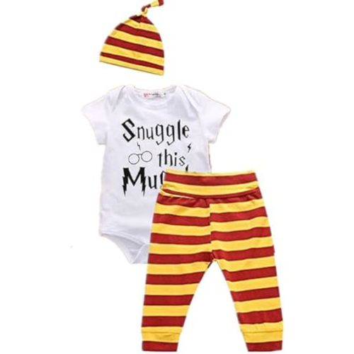 Baby Boys Girls Romper Pants Hat Outfit Set Clothes
