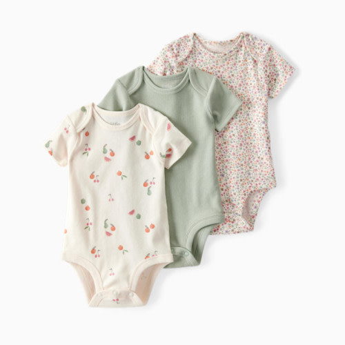 3-Pack Organic Cotton Rib Bodysuits (Newborn)