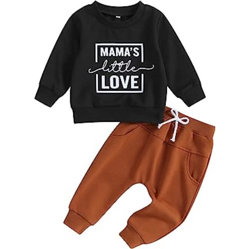 YINGISFITM Toddler Baby Girl Boy Clothes Crewneck Sweatshirt Long Sleeve Shirt Top Jogger Pants Fall Winter Outfits