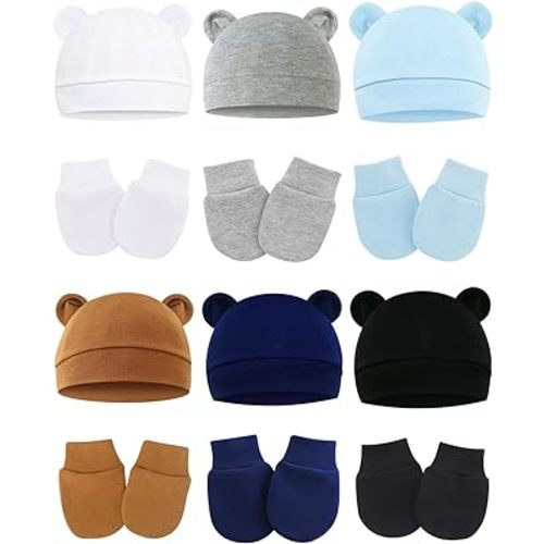 Cute Baby Mittens Newborn, No Scratch Baby Boy Mittens, Baby Girl Hat Gloves for Toddlers, Infant, Newborn