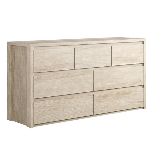Wrought Studio™ 7-Drawer Modern Handle-Free Dresser, Wide Wood Chest of Drawers Storage Cabinet & Reviews | Wayfair