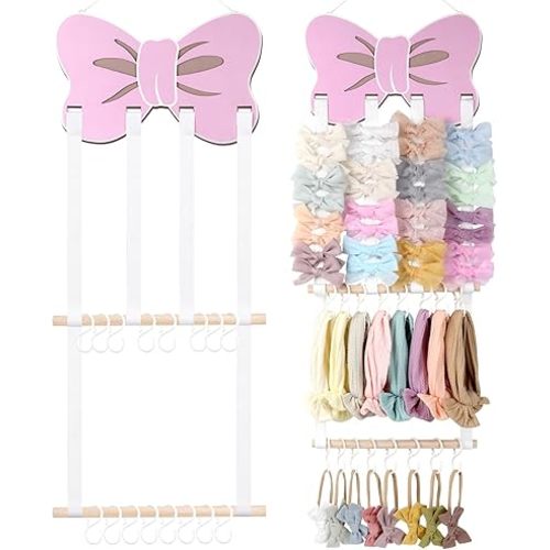 POVETIRE Headband Holder - Bow Hair Accessories Organizer, Storage Wall Hanging Display for Nursery, Toddler Girls Room