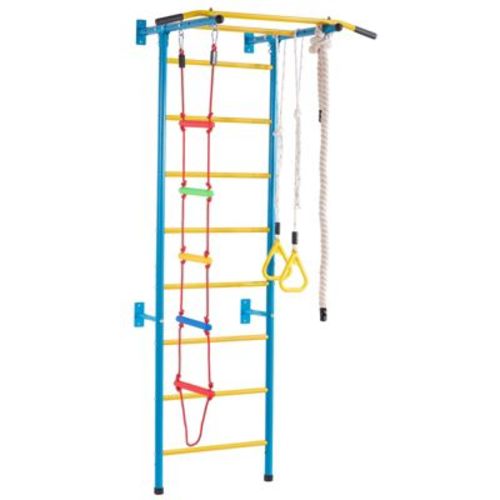 VEVOR Indoor Jungle Gym for Toddlers, 5-in-1 Climbing Playset with Carbon Steel Swedish Ladder and Wall Ladder, Supports 220 lbs, Multicolor