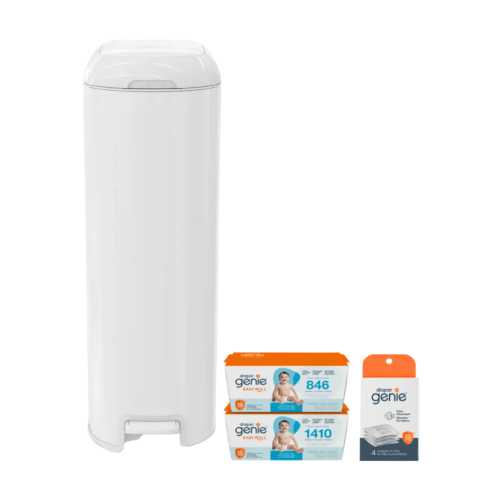 Diaper Genie Platinum Pail Gift Set, Lily White