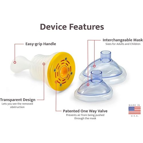 LifeVac Yellow Travel Kit - Portable Suction Rescue Device, First Aid Kit for Kids and Adults, Portable Airway Suction Device for Children and Adults