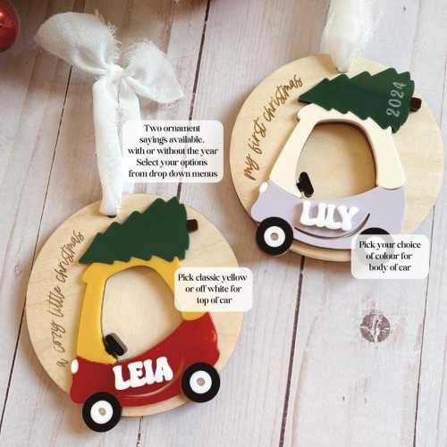 2025 Christmas Ornament | Cozy Coupe Christmas Ornament | Photo Christmas Ornament | Baby's First Christmas Ornament