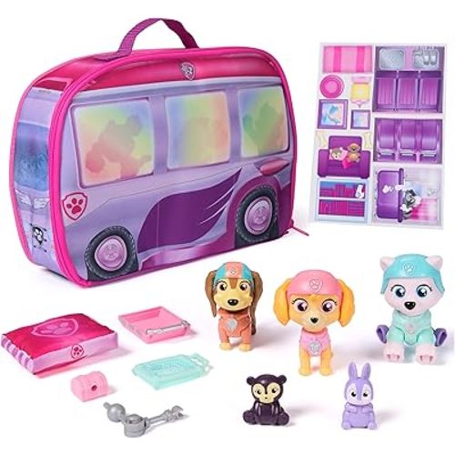 Paw Patrol Skye's World Pupcation Rescue Set with Skye, Everest & Liberty Bobble Head Toy Figures & RV Camper, Kids Toys for Boys & Girls Ages 3 & Up