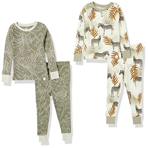 HonestBaby Multipack 2-Piece Pajamas Sleepwear PJs 100% Organic Cotton for Infant Baby and Toddler Boys, Unisex