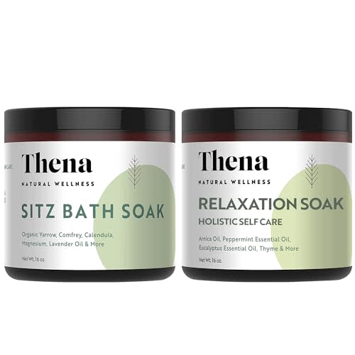 Thena Organic Sitz Bath Soak & Relaxation Soak Bundle | 100% Natural & Relaxing for Detox Stress Relief with Arnica Peppermint Postpartum Essentials