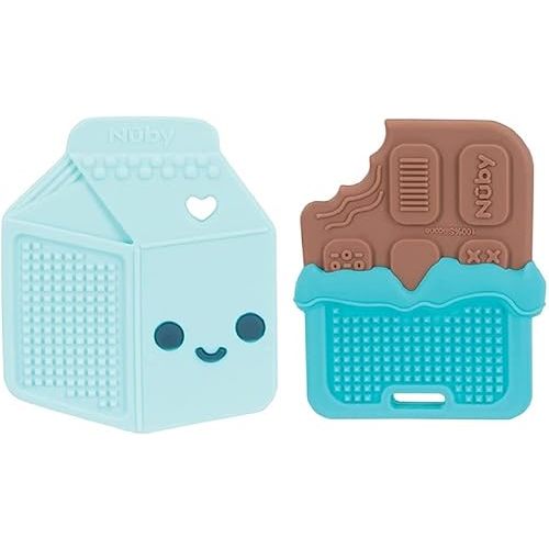 Nuby All Silicone Teether - 3+ Months - Milk Carton/Chocolate Bar