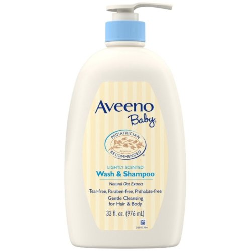AVEENO Baby Gentle Wash & Shampoo with Natural Oat Extract, Tear-Free &, Lightly Scented, 33 oz (Pack of 2)