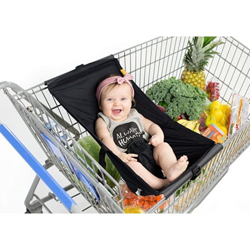 BINXY BABY Shopping Cart Hammock | The Original | Holds All Car Seat Models | Ergonomic Infant Carrier + Positioner - Black