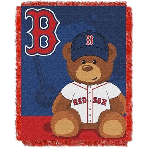 Officially Licensed MLB Field Bear Baby Woven Jacquard Throw Blanket, Soft & Cozy, Washable, Throws & Bedding, 36" x 46"