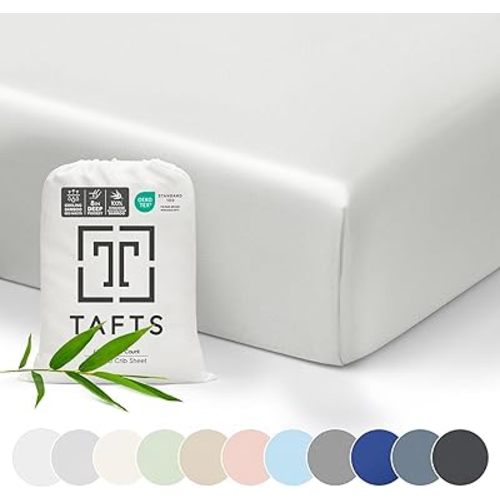 Tafts Crib Sheets 100% Viscose derived from Bamboo Standard Crib & Toddler Mattress 28 x 52 Ivory