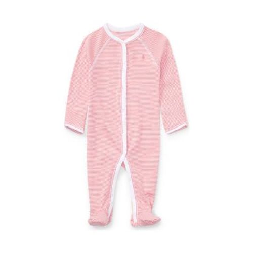 Baby Girls Striped Cotton Coverall