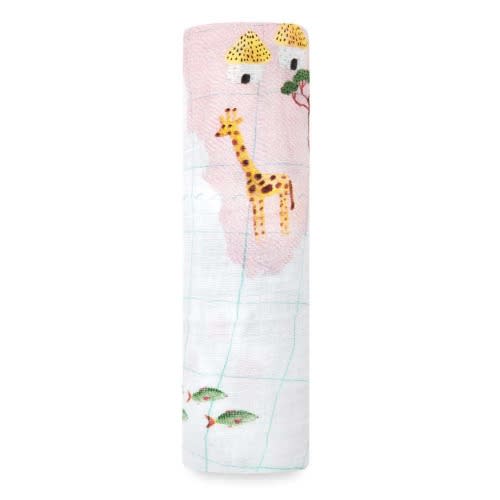 Map Print Muslin Swaddle | aden + anais