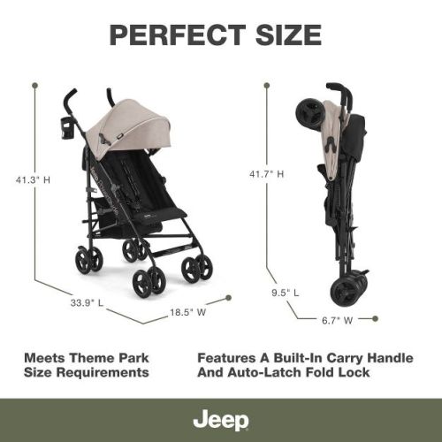 Jeep PowerGlyde Lightweight Stroller by Delta Children - Tan: Flat-Free Tires, Metal Frame, LATCH Compatible