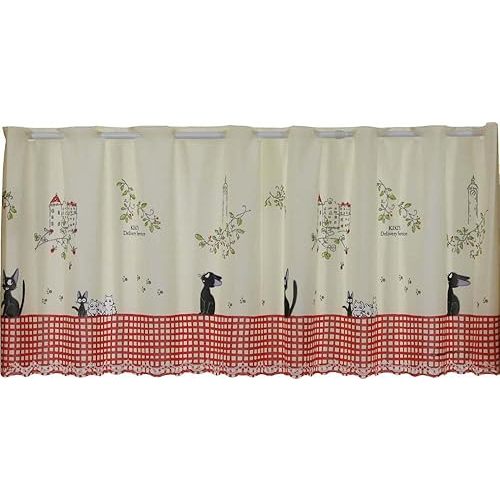 Studio Ghibuli Kiki's Delivery Service Cafe Curtain Walking Jiji Made in Japan