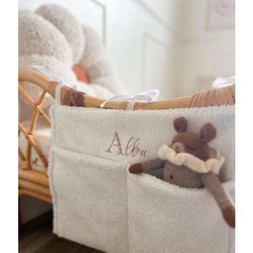 Personalized bed organizer/birth gift/DOUDOU storage