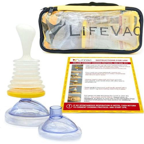 LifeVac Choking Rescue Device Travel Kit for Kids and Adults | Portable First Aid Airway Assist Device, Color: Yellow