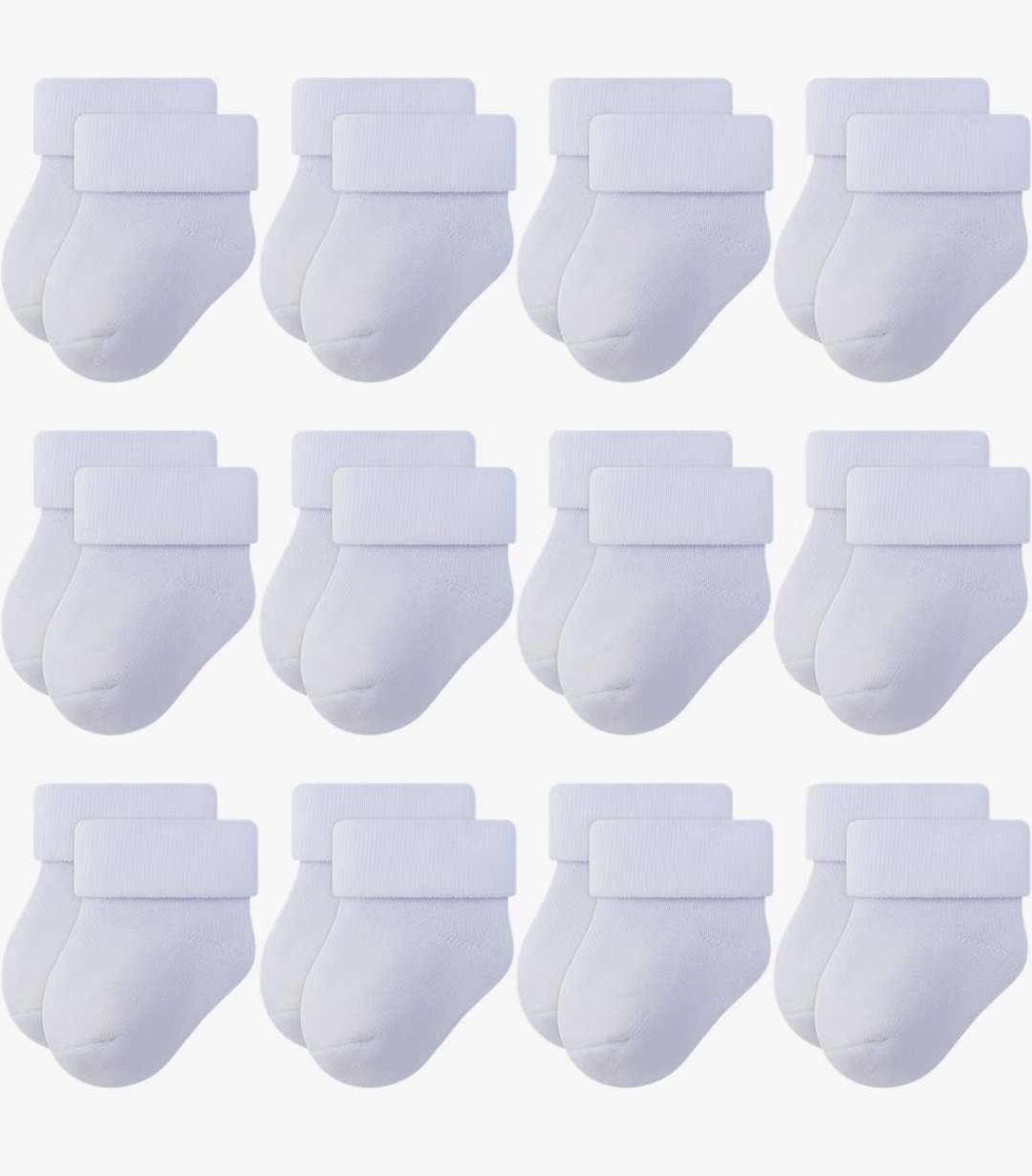 RATIVE Newborn Baby Socks 0-6,6-12 Months Terry Turn Cuff Socks for Boys Girls